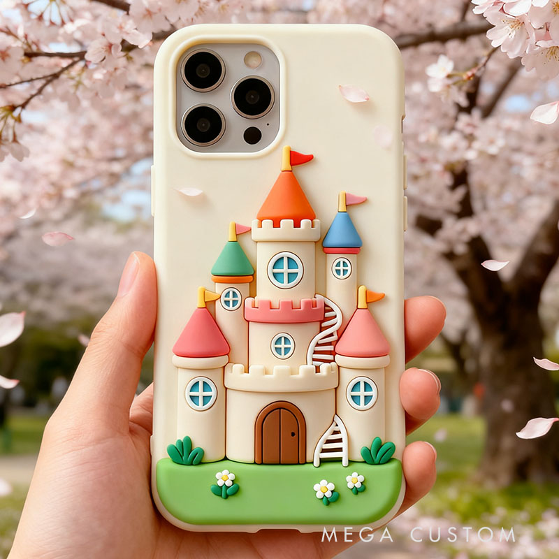 Cartoon Castle 3D for iPhone 17 16 15 14 13 Pro Max Silicone Phone Case Cover