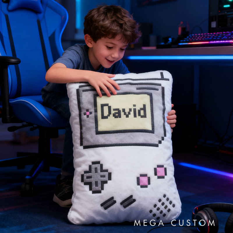 Personalized Graphic 3D Print Retro Game Consoles Letter Pillow for Game Lovers Plush Pillow Christmas Birthday Gift for Kids