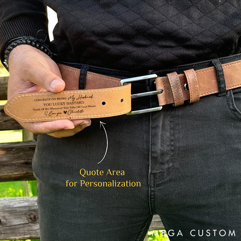 Personalized Engraved Leather Belt for Husband Custom Mens Leather Belt Valentine Anniversary Gift for Husband Boyfriend Mens Birthday Gift Belt