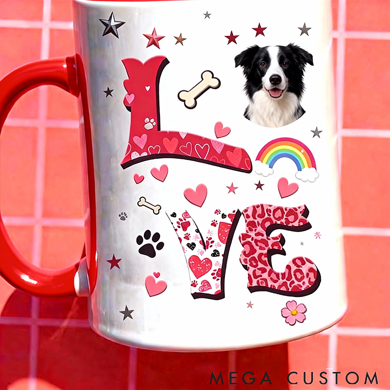Personalized Pet Lover Love Heart Photo Mugs