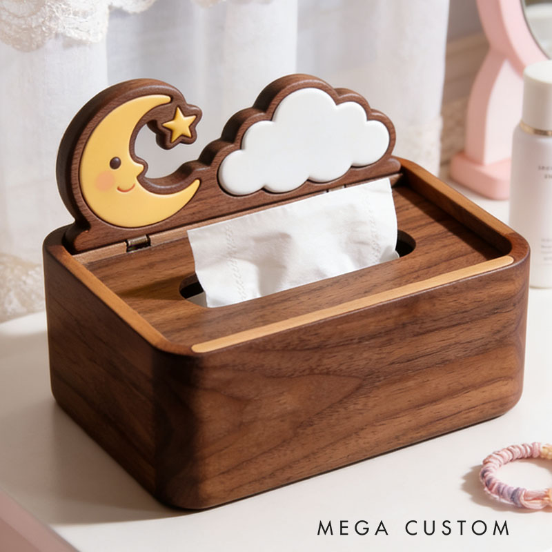 Handmade Wooden Magic Tissue Box Funny Cartoon Decor