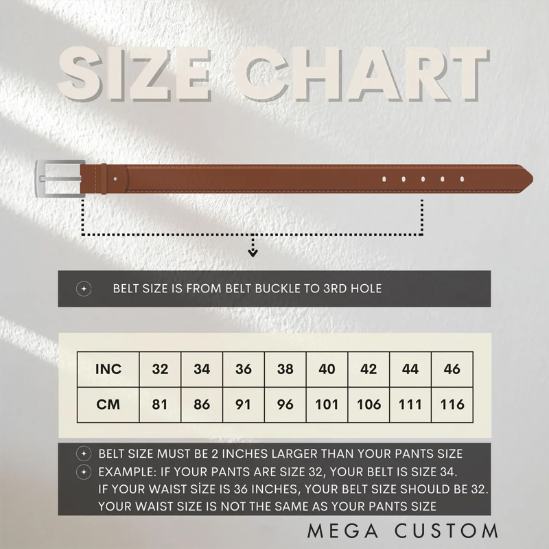 Personalized Leather Belt Gift for Him Custom Engraved Mens Belt Anniversary Christmas Birthday Present for Loved Ones