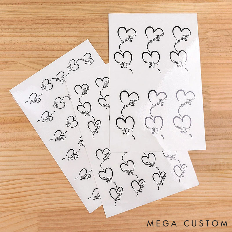 Personalized Girlfriend Boyfriend Name Temporary Tattoo Custom Bestie Heart Temporary Tattoo Couple Anniversary Gift for Him Her Valentines Day Gift