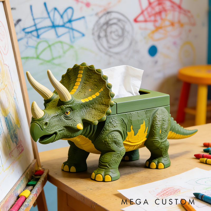 Dinosaur Tissue Box Cover 3D Printed Room Decor Cute Tissue Box Cover for Desk Room Kitchen or Bathroom