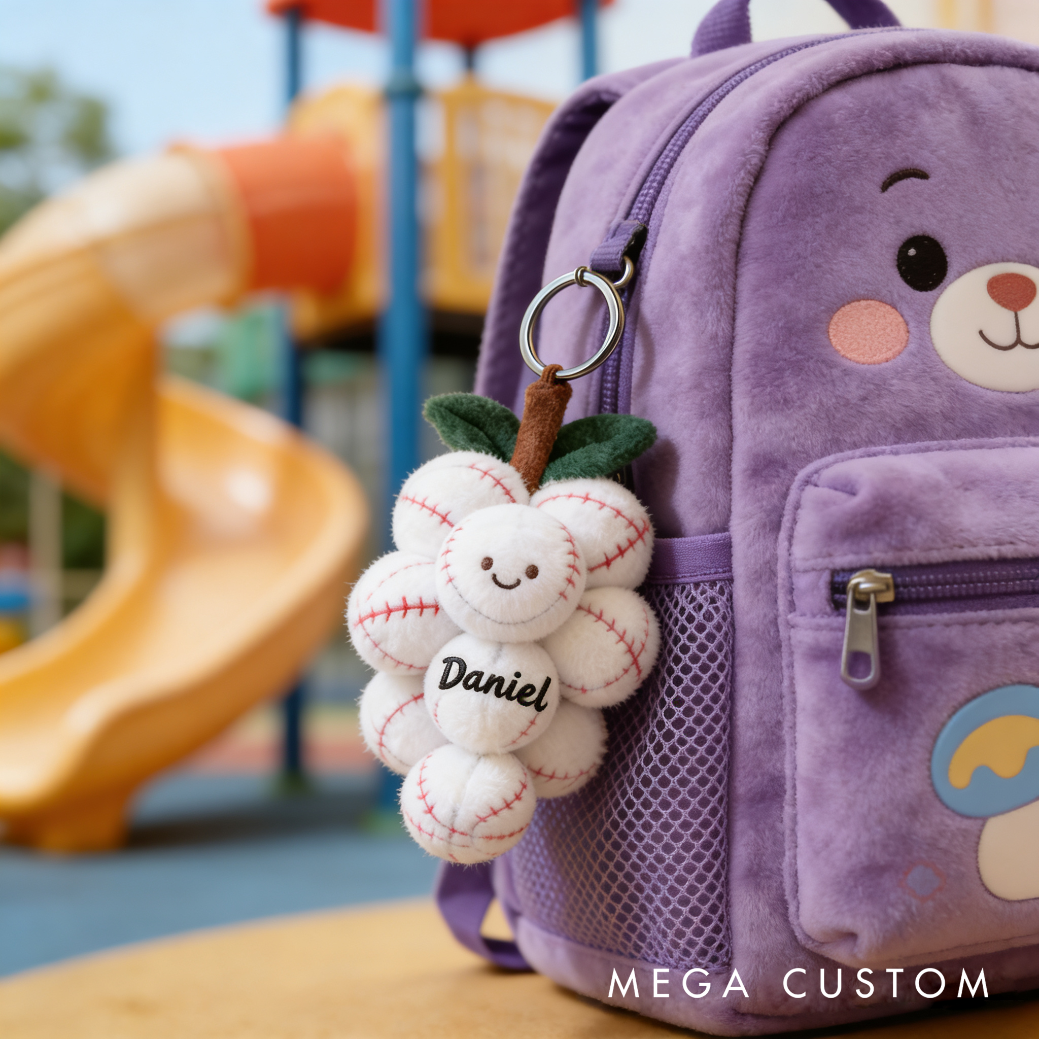 Personalized Baseball Keychain with Custom Name for Sports Lovers