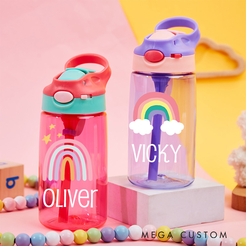 Personalized Baby Water Bottles with Rainbow Birthday Gift Baby Shower Gift