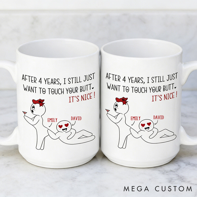 Personalized I Love Her Butt Couple Jokes Mug Custom Coffee Mug Gift for Women Couple Valentines Gift Wife Anniversary Funny Memes