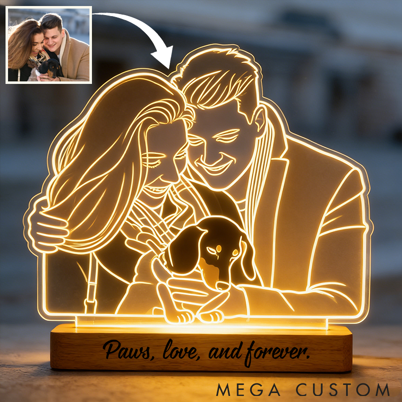 Personalized Pet Lover Custom Portrait Pet Lover Valentine Light
