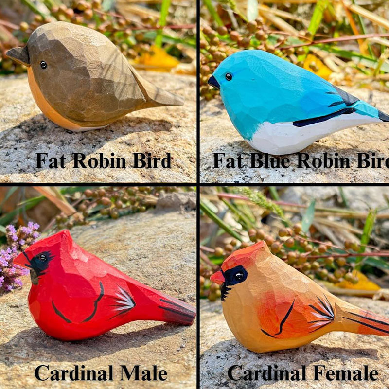Personalized Hand Carved Wooden Bird Sculpture Custom Engraving Perfect Gift for Bird Lovers