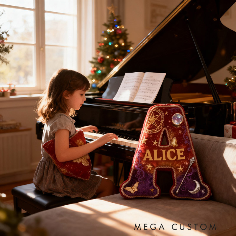 Personalized Mysterious Wizard Pillow Decorated with Magic Wand Pentagram Crystal Ball Graphic 3D Print Pillow for Kids and Magic Lovers