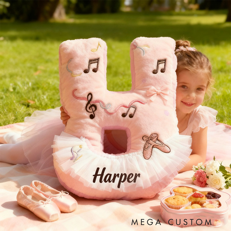 Personalized Graphic 3D Print Ballet Pillow With Your Own Name Soft Stuffed Toy for Kids Unique Decorative Cushion for Girls' Room