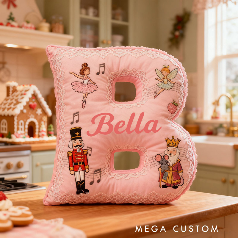Personalized Graphic 3D Print Nutcracker Ballet Dance Pillow With Your Own Name Soft Stuffed Toy for Kids Unique Decorative Cushion for Girls' Room