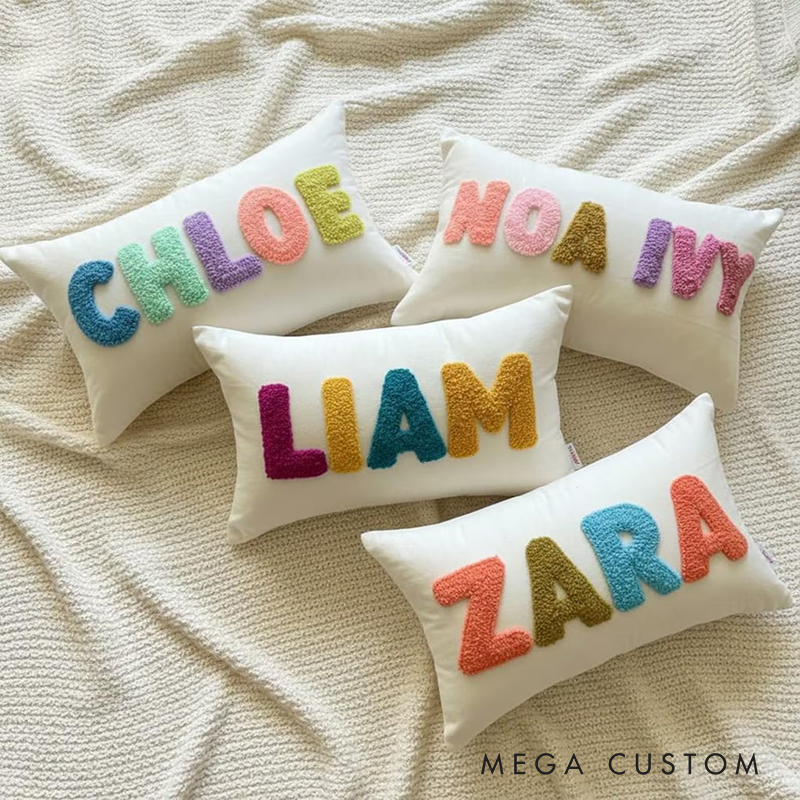 Personalized Embroidered Name Pillowcase for Kids and Babies Room Decor