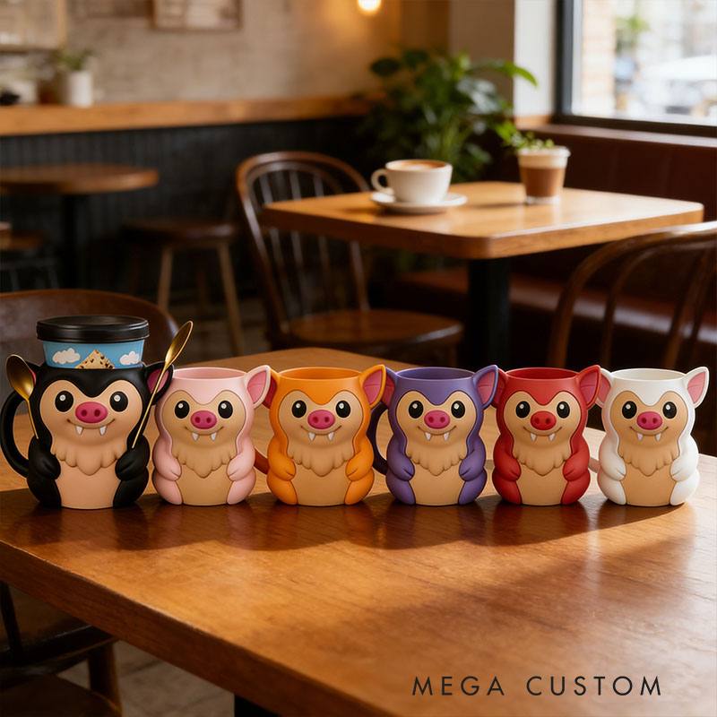 Bat Ice Cream Pint Holder 3D Printed with Spoon Slots & Snack Drawer