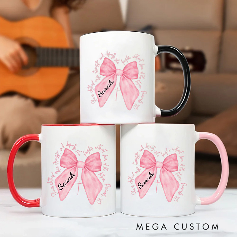 Personalized Watercolor Classic Inner Color Ceramic Mug with Name Birthday Christmas Gift for Christians Best Gift for Christians