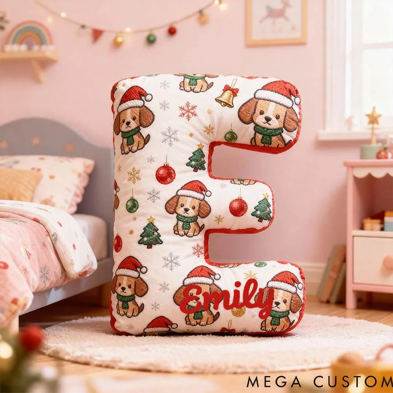 Personalized Dog Lover Funny Christmas Santa Hat Dog Graphic 3D Print Pillow
