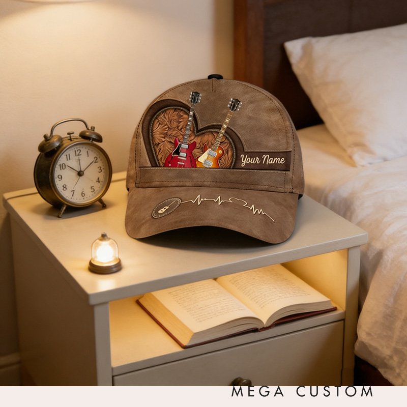 Personalized Name Baseball Cap for Music Lover Perfect Music Lovers Guitar Lovers Custom Gift Hat With Unique Design Lover Guitar