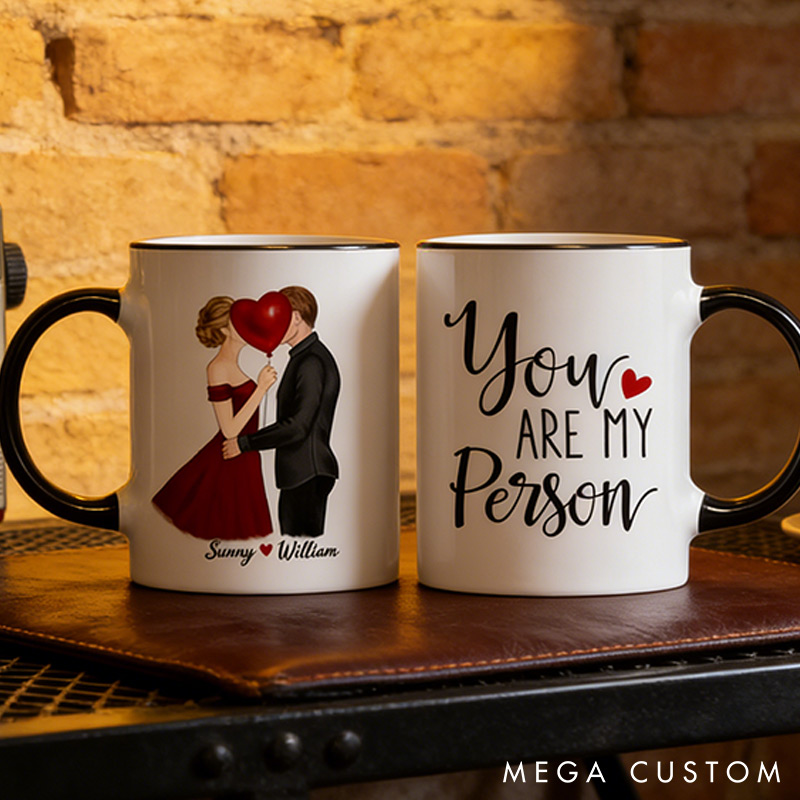 Personalized Kissing Couple You Are My Person Mug Valentine Gift for Wife Romantic Coffee Mug for husband Valentine Mug for Her Him