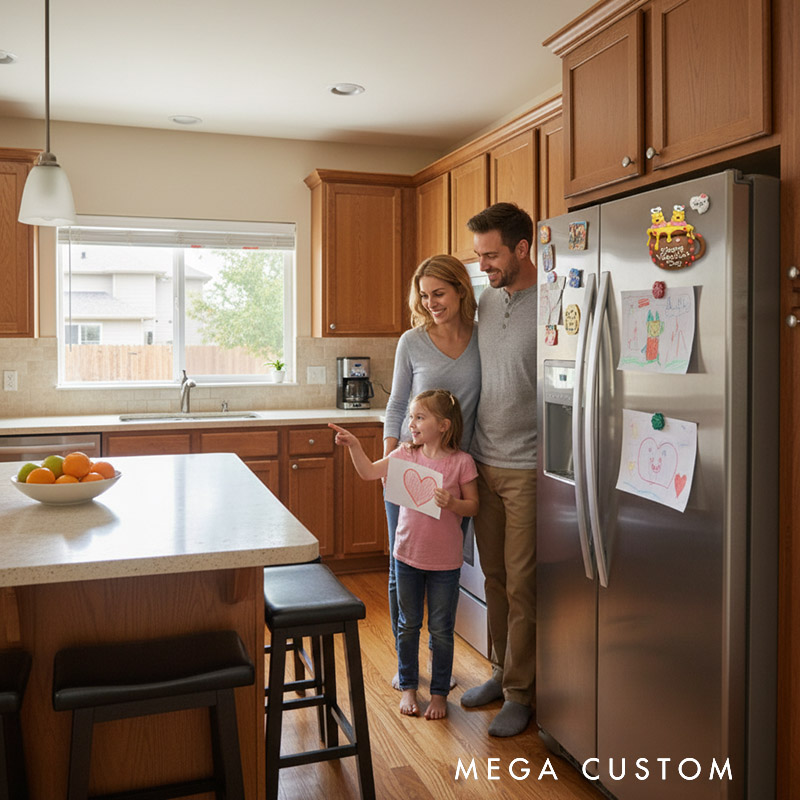 Personalized Valentine's Day Bear Magnetic Fridge Magnet with Custom Names and Text for Couple Lover Family