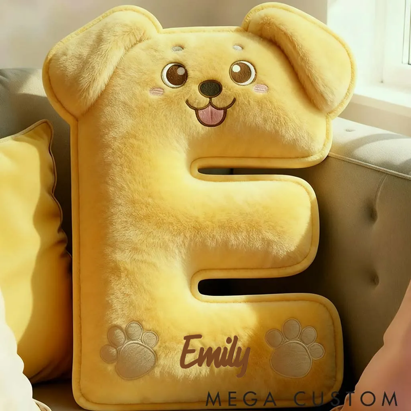 Personalized Dog Lover Cute Golden Retriever Letter Pillow Graphic 3D Print Pillow