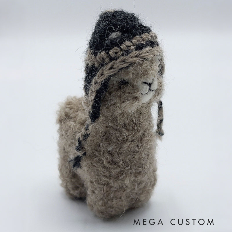 Needle Felted Llama Ornament Miniature Alpaca Gift