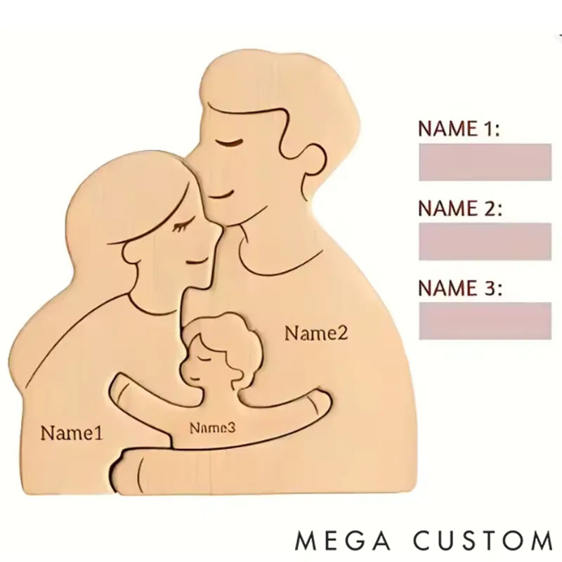 Personalized Wooden Puzzle Family is the Harbor of the Soul Customized Name