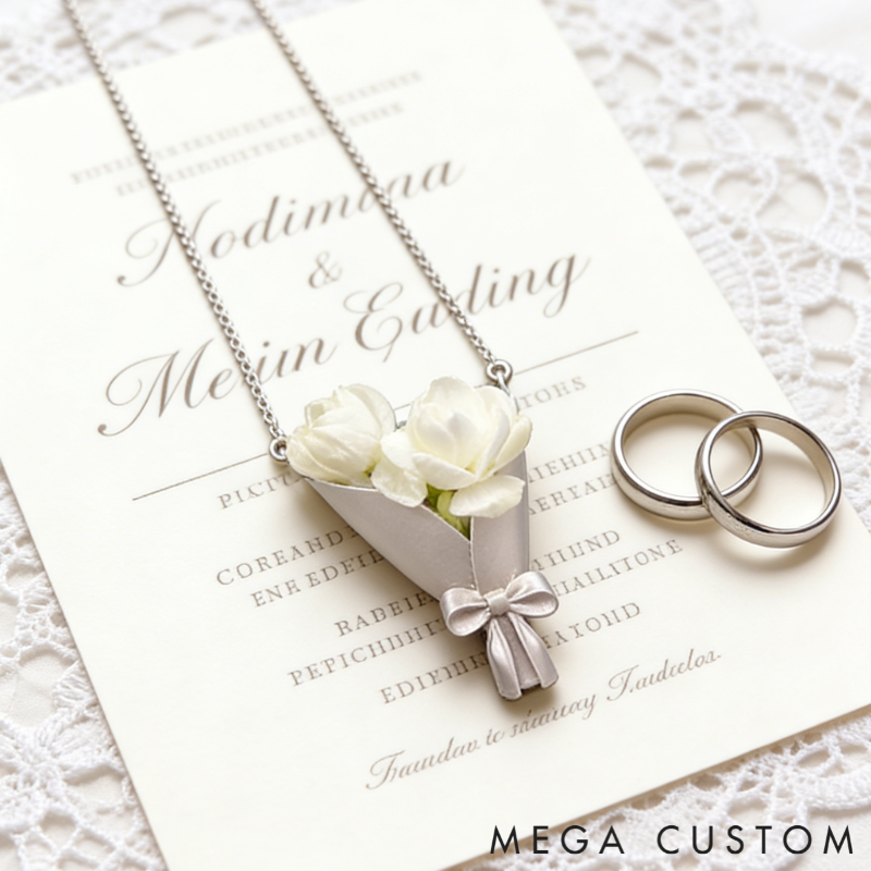 Personalized Customizable Floral Necklace Refreshing Vibe Unique Gift Choice DIY Flower Bouquet Pendant for Her