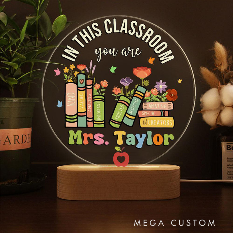 Personalized Teacher LED Desk Lamp with in This Classroom You Are Design Unique Gift for Teachers