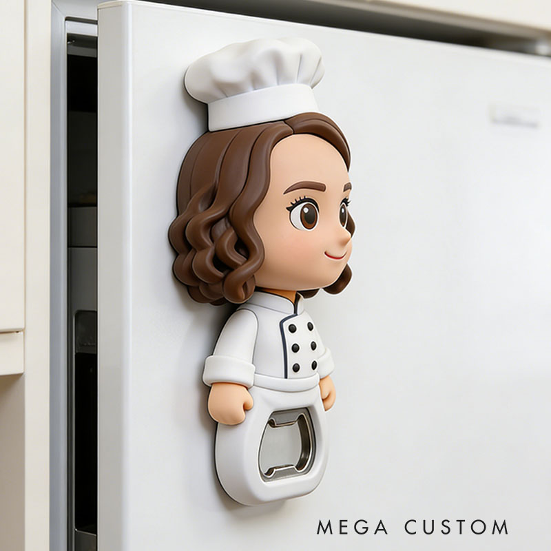 Personalized Chef 3D Face Bottle Opener Bachelor Parties & Bar Decor