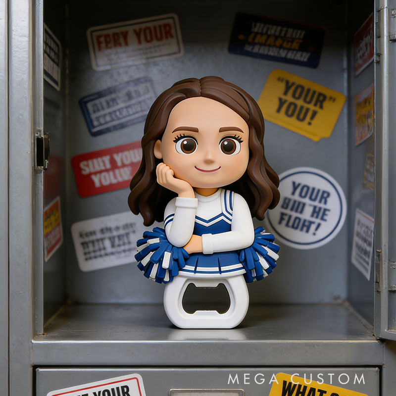 Personalized Cheerleader 3D Face Bottle Opener Bachelorette Parties & Bar Decor