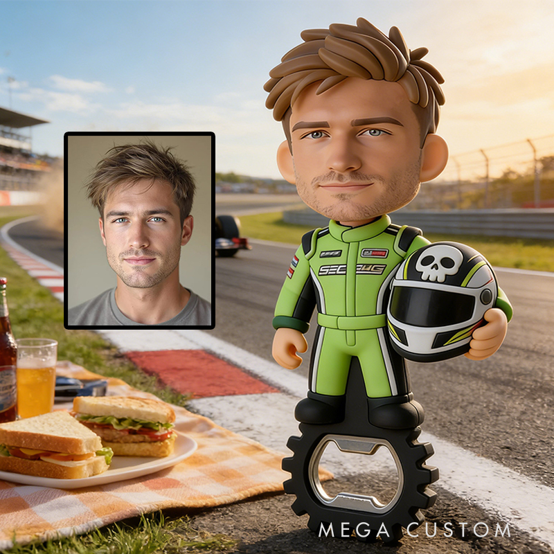Personalized Racing-Inspired Bottle Opener Bachelor Parties & Bar Decor