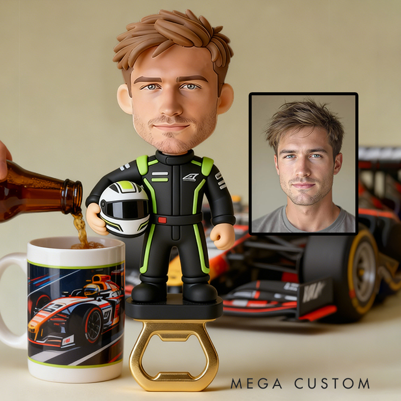 Personalized Race Car Bottle Opener Unique Keepsake for Every Racing Event and Celebration