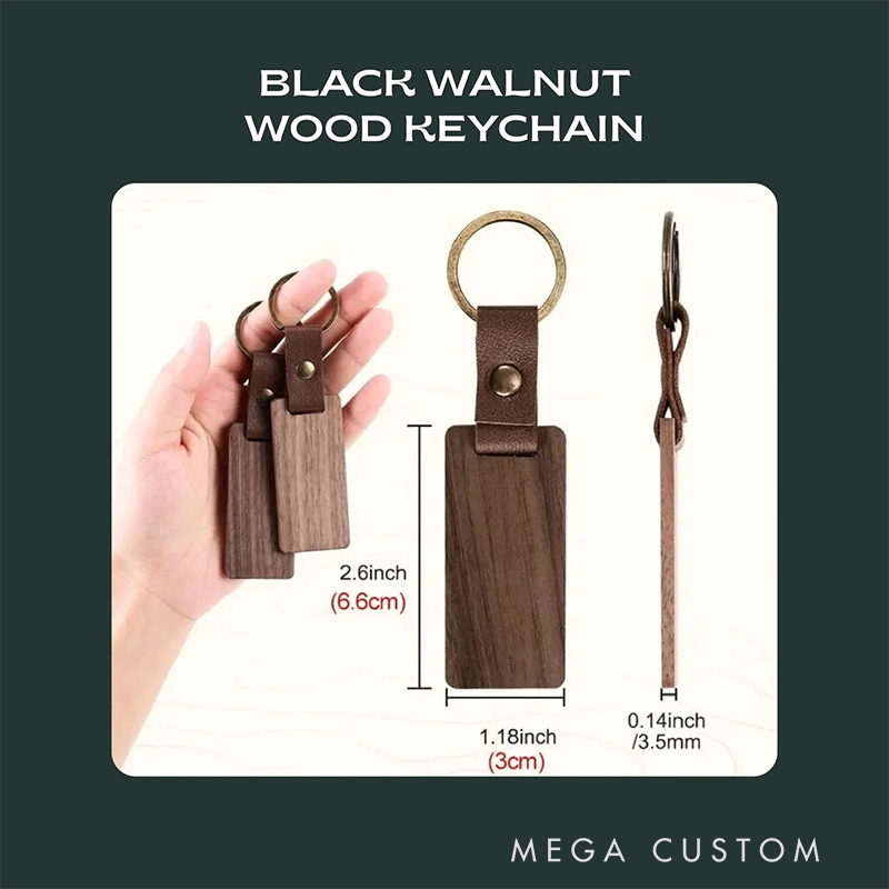 Personalised Wooden Keychain  Valentine's Day Gift for couple keychain Bar Round Wood Keys Ring Wood Handmade Gift for Boyfriend Dad Boyfriend Keychain Anniversary