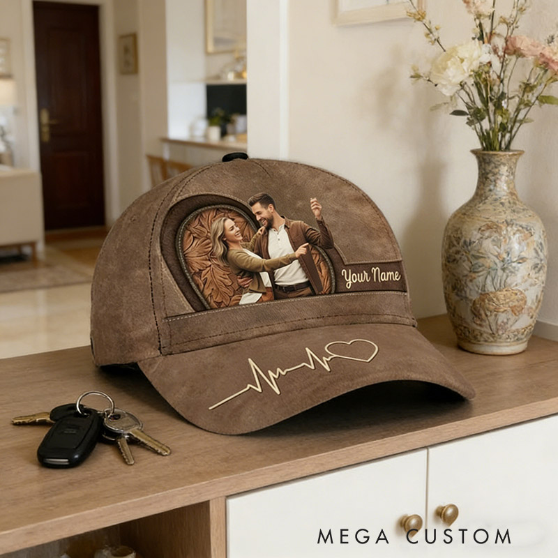 Personalized Name and Photo Baseball Cap for Lover Family Perfect Couple Dance Lovers Custom Gift Hat with Unique Design for Valentine's Day Anniversary
