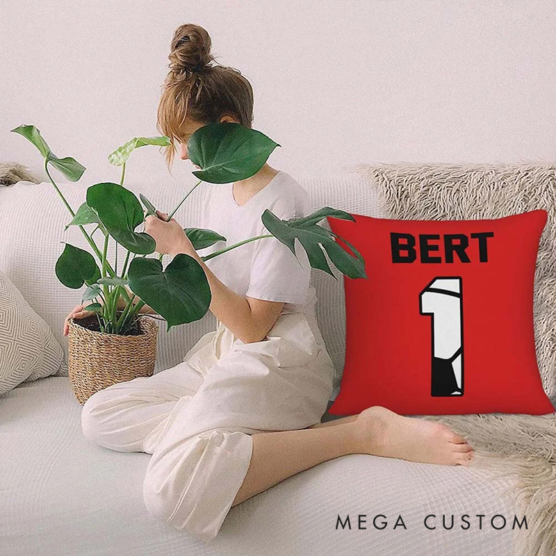 Personalized Sports Series Throw Pillow with Custom Player Name and Number