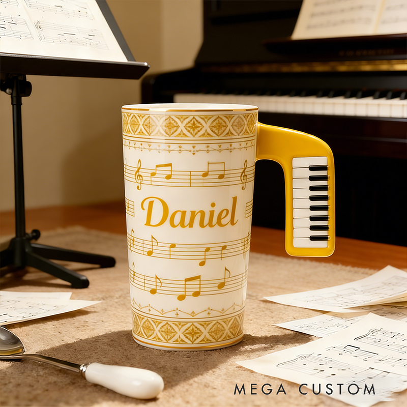 Personalized Piano Keys Coffee Cup a Unique Way to Celebrate Your Love for Music