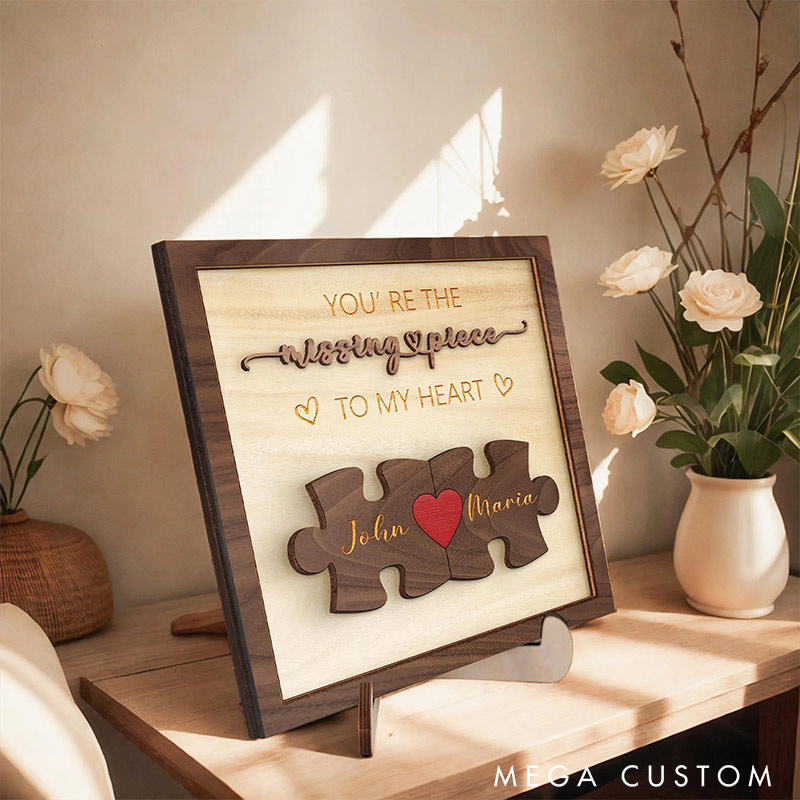 Personalized Puzzle Name Sign for Couple Valentine's Day Gift for Wife Husband Couple Home Decro Puzzle Couple Sign Gift for Girlfriend Boyfriend