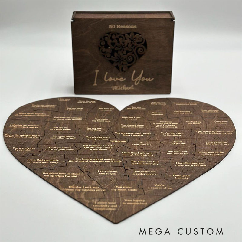 Personalized Wooden Puzzle Reasons I Love you Gift for Her Gift for Girlfriend Birthday