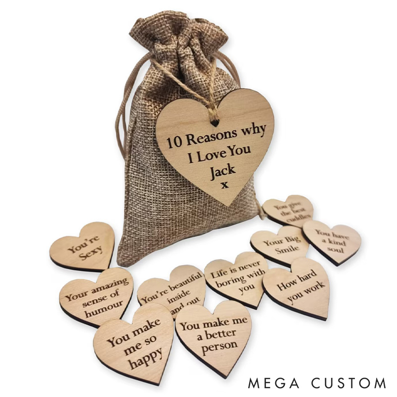 Personalized Couple Bag of Reasons Why I Love You Romantic Gift for Someone Special Valentine's Day Gift for Wife Husband Gift for Girlfriend Boyfriend