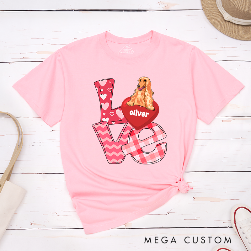 Personalized Dog Lover Love Valentine T-Shirt