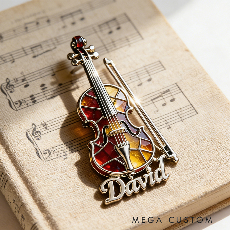 Personalized Violin Custom Enamel Pin Carry Your Passion for Music