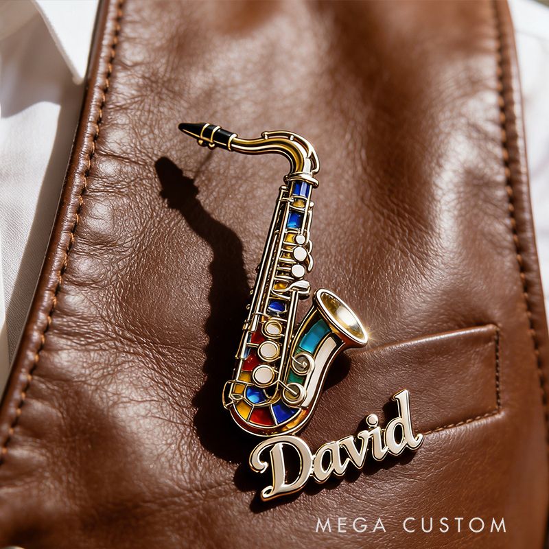 Personalized Saxophone Fashion Enamel Pin Classic Instrument Motif Suitable for any Occasion