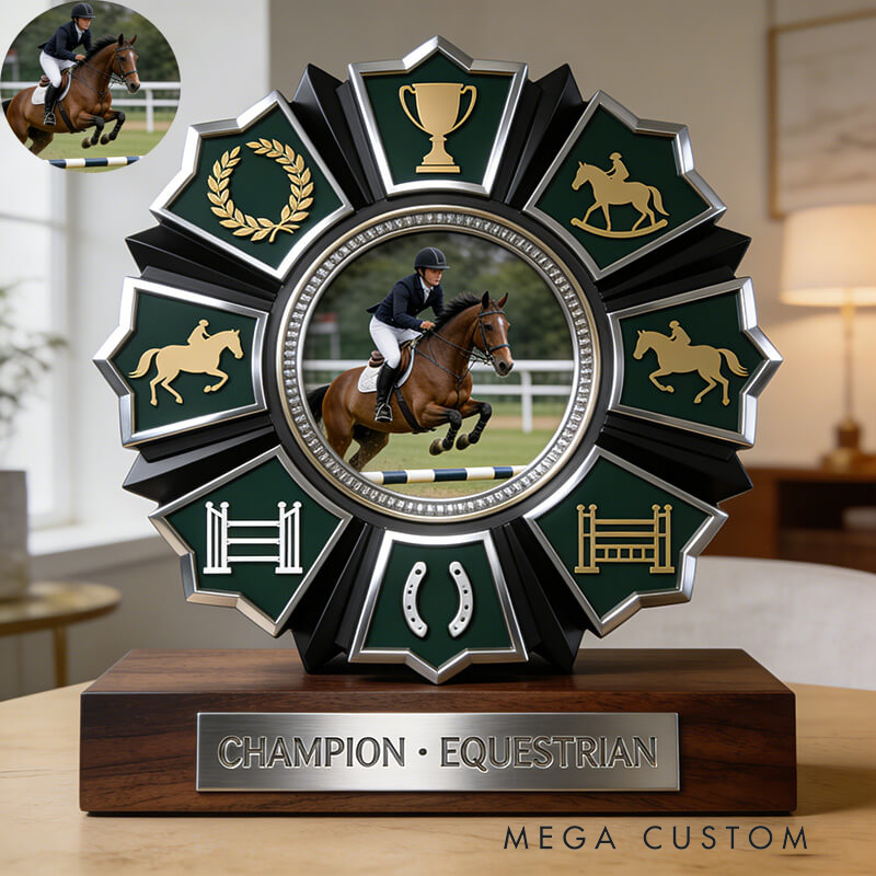 Personalized Equestrian Photo Album Custom Photo and Message Elegant Acrylic Decor Perfect Memorial Holiday Gift