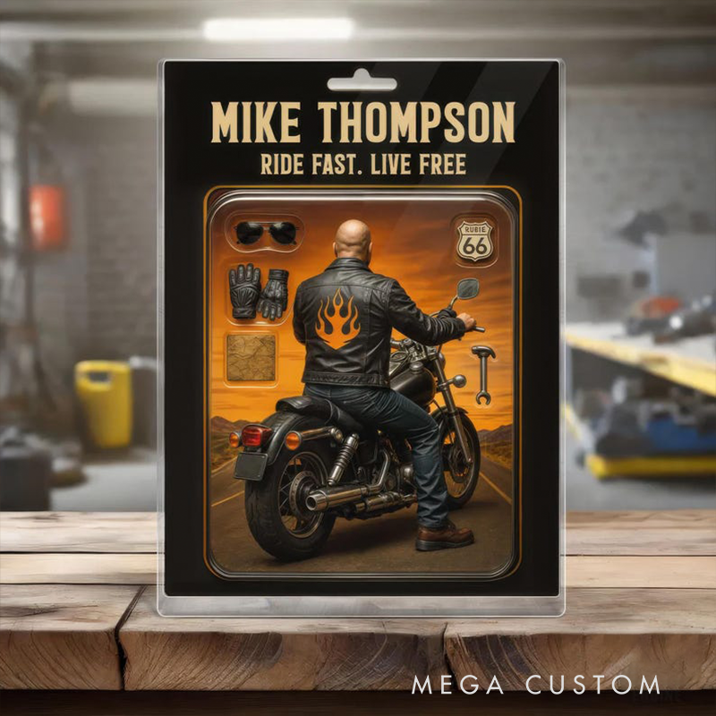 Personalized Biker Gifts Custom Name Motorcycle Rider Acrylic Plaque Desktop Decor for Motorcyclists and Men Fathers Day Gift