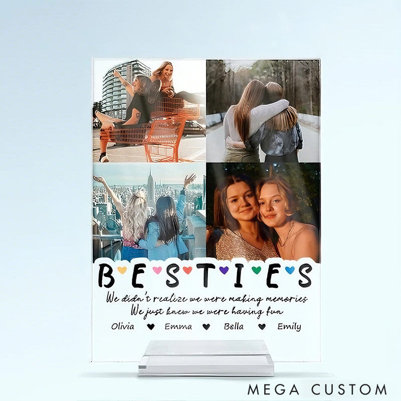 Personalized Bestie for Life Acrylic Plaque Custom Photo  Acrylic Plaque for Friendship Anniversary Gift for Besties for Friends Galentine's Gift for Besties
