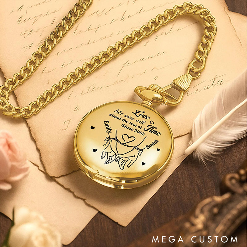 Personalized Love Like Ours Will Stand The Test Of Time Pocket Watch with Name Year Pocket Watch Anniversary Gift for Husband Valentines Gift for Boyfriend