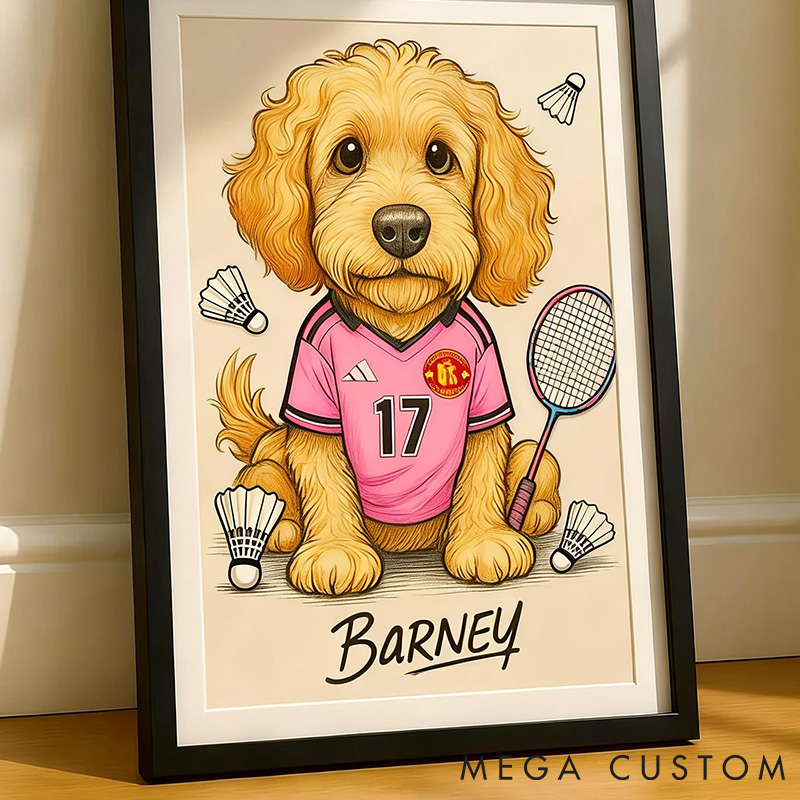 Personalized Pet Lover Football Team Shirt Custom Dog Illustration  Unique Gift for Pet Lovers for Football Fans Pet Portrait