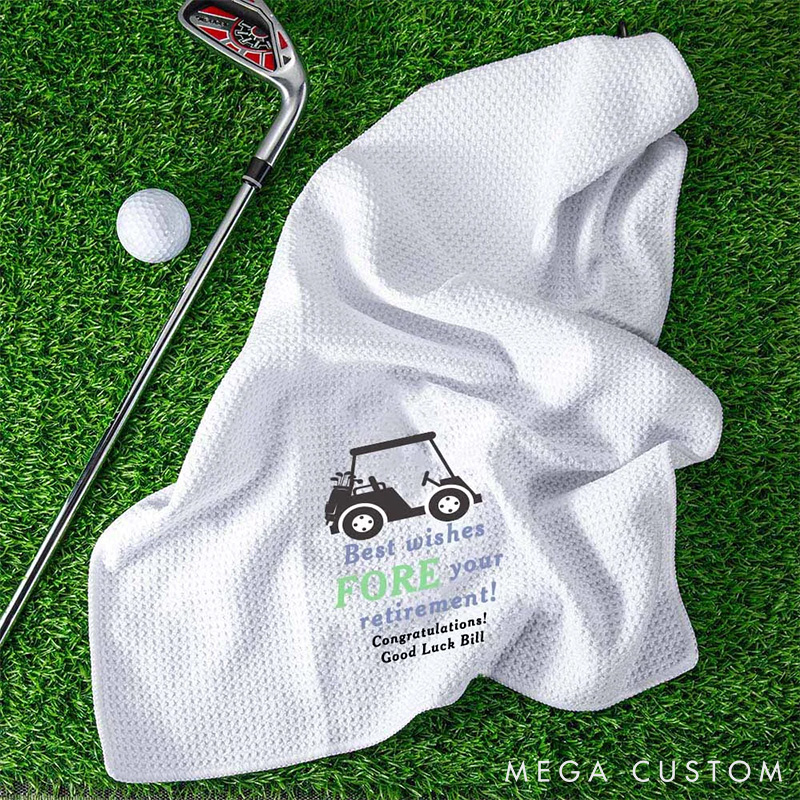Personalized Golf Towel with Custom Text Gift for Golf Lovers