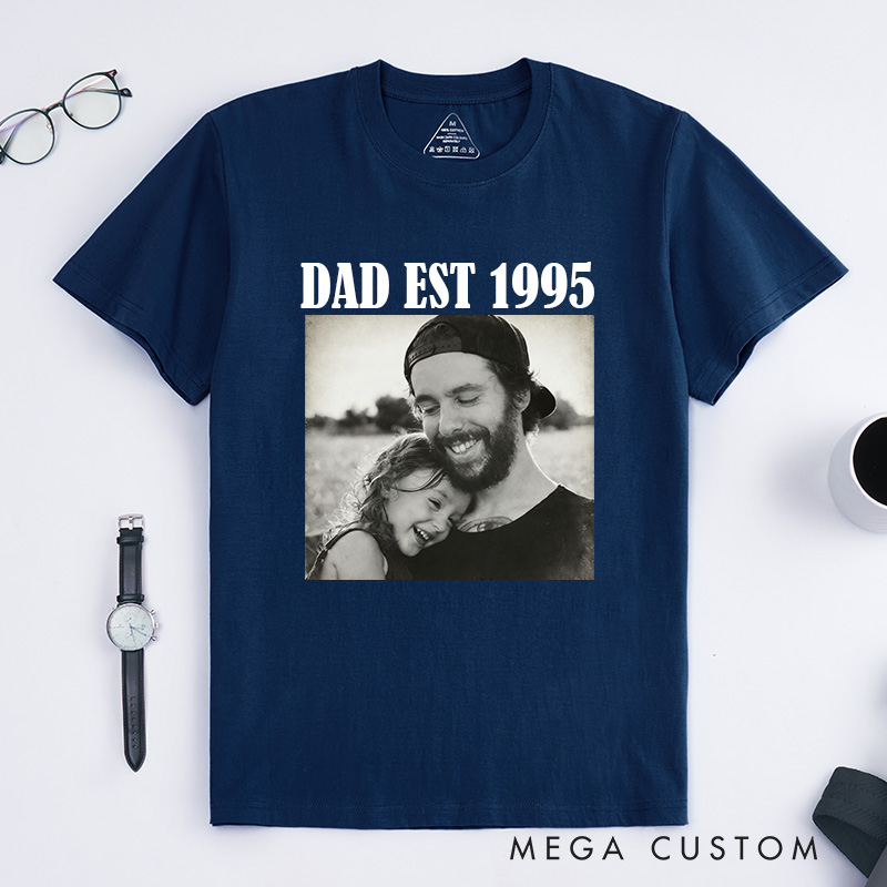 Personalised Photo Dad Shirt Custom Comfort Colors Dad Shirt Dad Picture Tshirt  Gift for Dad Dad Tee Dad Gift Grandpa Gift