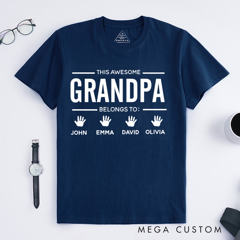 Personalised Father's Day Gift for Grandpa Custom Grandpa Shirt With Grandkids Names Custom Grandpa Shirt Grandpa Shirt With Grandkids Names